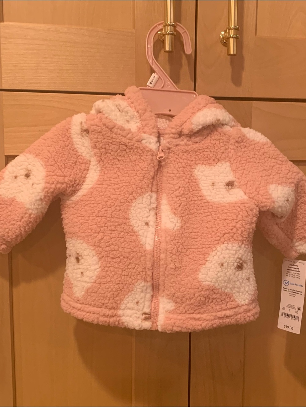 Carters Pink Sherpa Hooded Jacket with Bears New With Tags